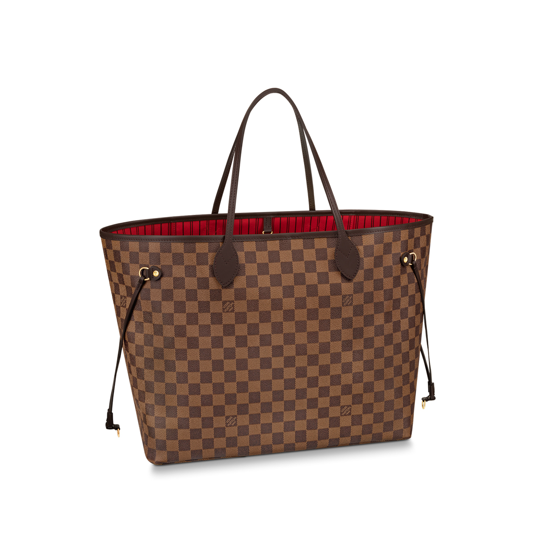 Louis Vuitton NEVERFULL GM Damier Azur Handbag N41357 Cerise Red